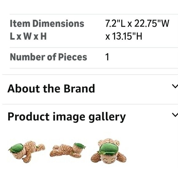 Giant Large 24" pillow Sleeping Groot Cuddleez stuffed Plush Disney Marvel toy - Picture 6 of 9